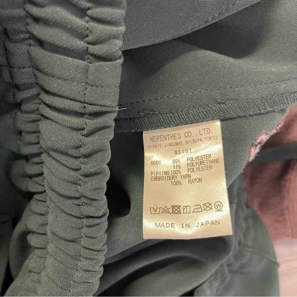 Nepenthes Needles Piping Cowboy Poly Double Cloth Pant In Green Women's Size M - Picture 9 of 10